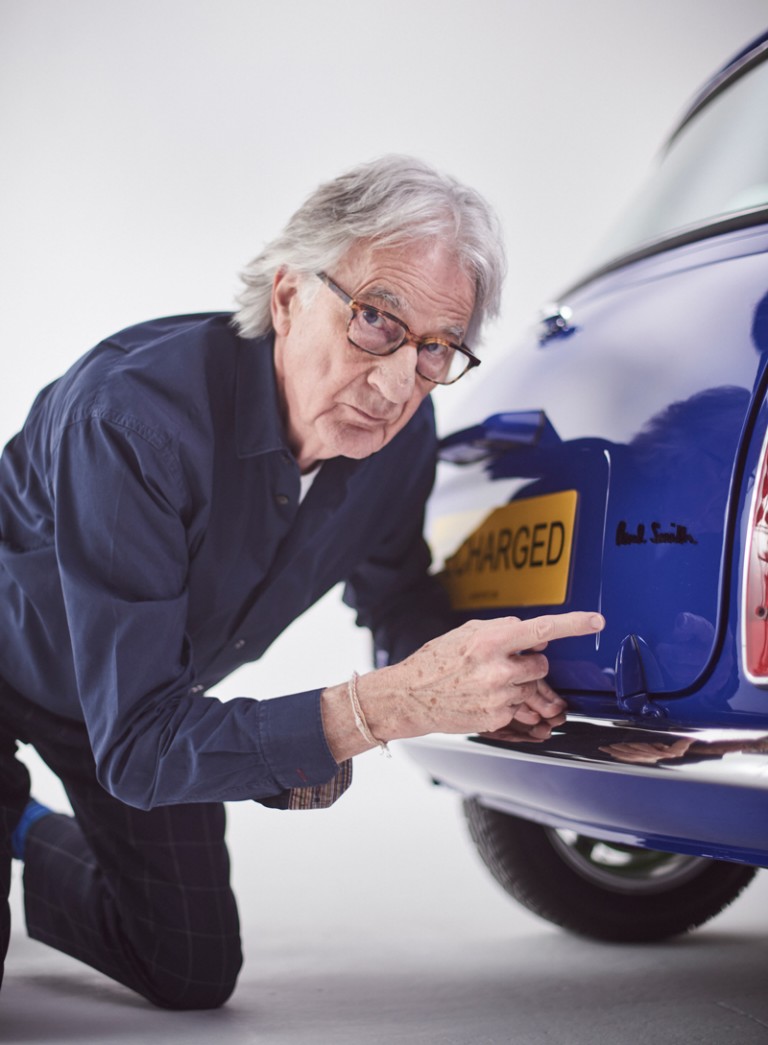 Paul Smith explaining at the rear of MINI Recharged